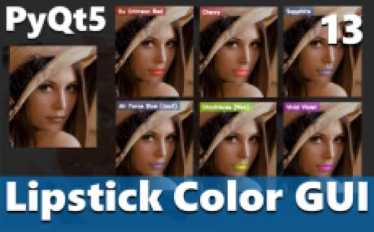 Lipstick color picker GUI in PyQt5